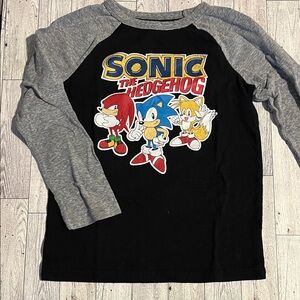 Sonic the Hedgehog Kids Black and Gray Long Sleeve Shirt size 7